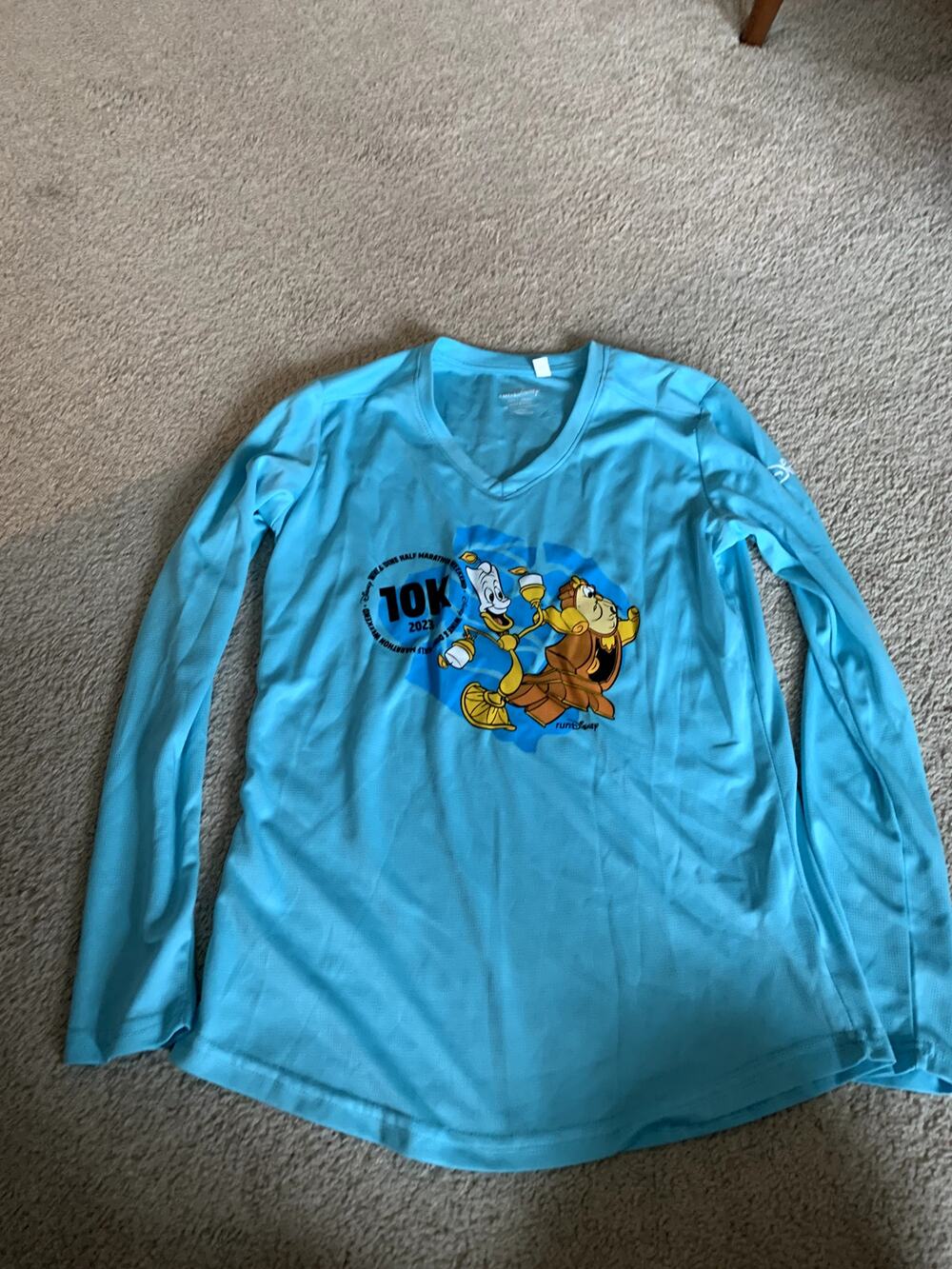 Beauty and the Beast Lumiere Cogsworth Rundisney Race Tech Shirt Small Women
